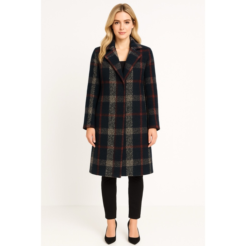 Carolina Belle Coat Montreal Multicolor Hidden Snap Closure Side Pockets Size L